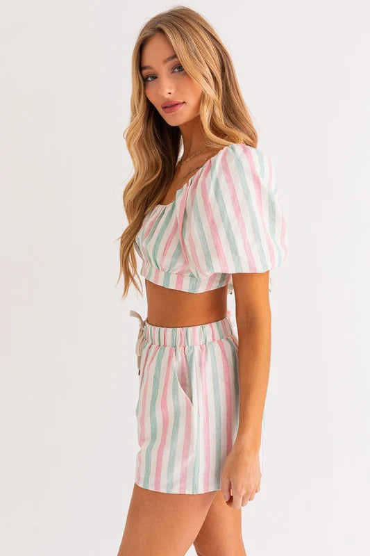 Zelda Stripe Crop Top