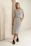 Niya Striped Midi Skirt in Black FINAL SALE