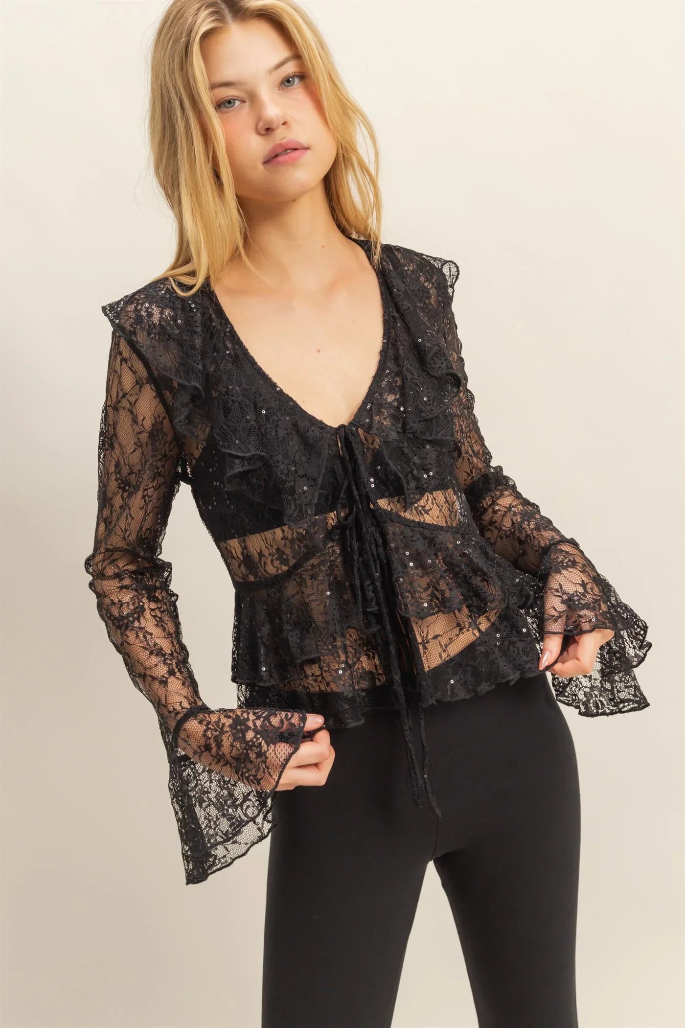 Shina Sheer Lace Blouse