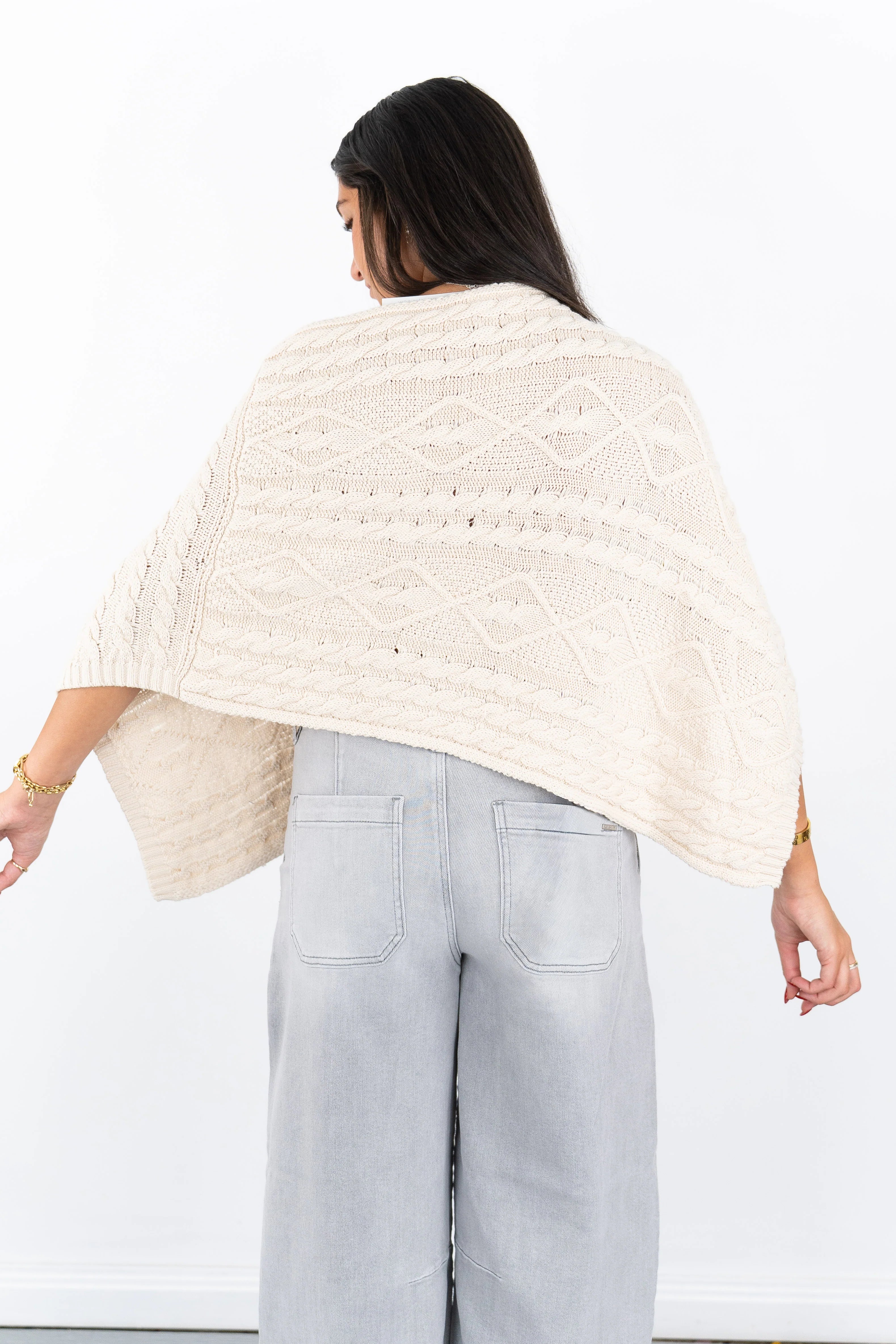 Margo Textured Knit Poncho Top