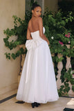 OPHELIA GOWN OFF WHITE STRAPLESS A LINE DRESS WITH BOW
