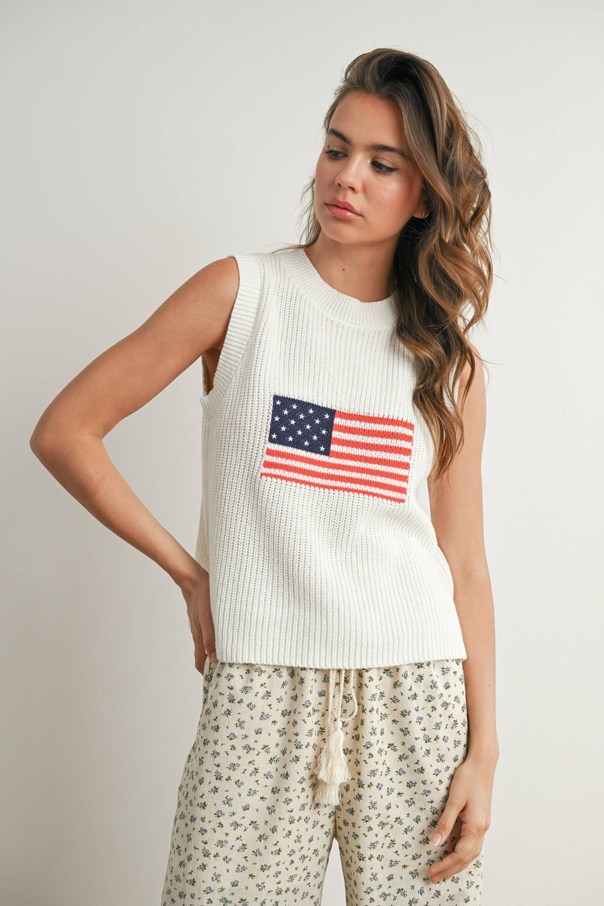 Finias Flag Print Sweater