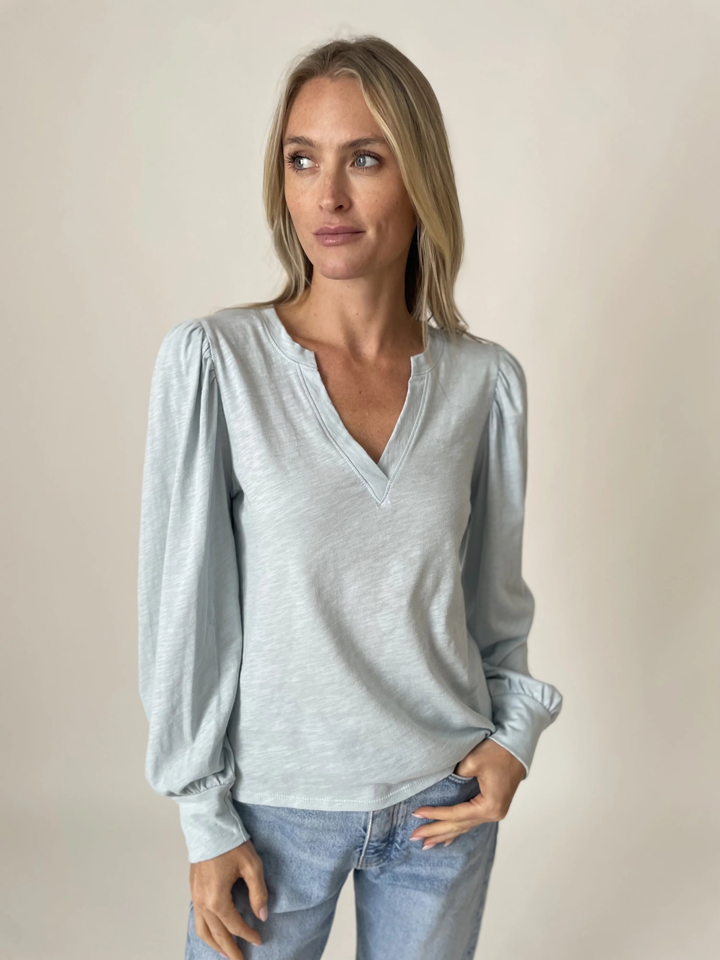 Kira Long Sleeve V Neck Top