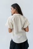 London Striped Button Up in Cream