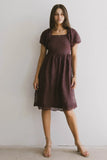 Karrie Embroidered Midi Dress in Purple FINAL SALE