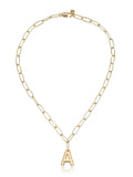 Paperclip Link Initial Necklace