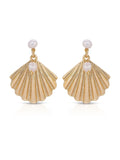 Scallop Shell and Pearl Earrings