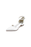 Satin Pointed Toe Ankle Strap Kitten Heels