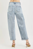 Katie Flower Patch Barrel Jeans