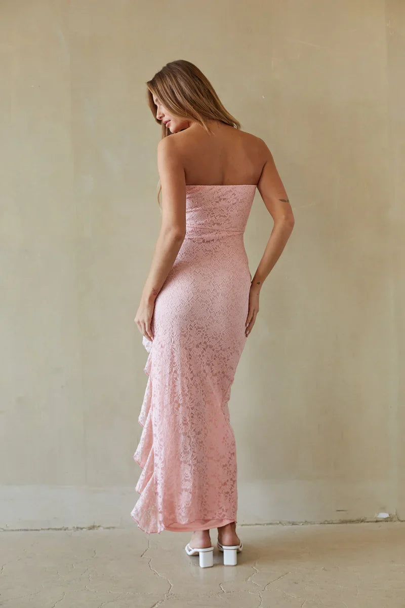 Vivienne Lace Ruffle Maxi Dress