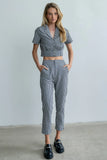 Madie Gingham Button Up in Black