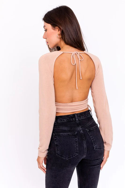 Evette Cutout Long Sleeve Top