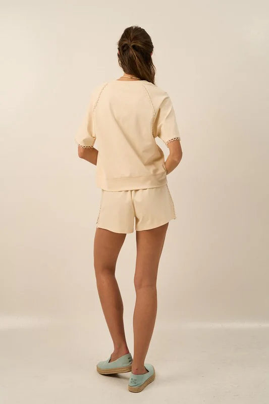 Andrea Scallop Trim Shorts
