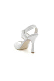 White Leather High Heels with Transparent Sole