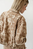 Kellie Floral Bomber Jacket in Camel FINAL SALE