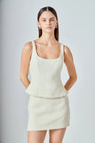 Tweed Skinny Strap Tank Top