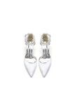 Pointed Toe Pearl Strap Kitten Heels