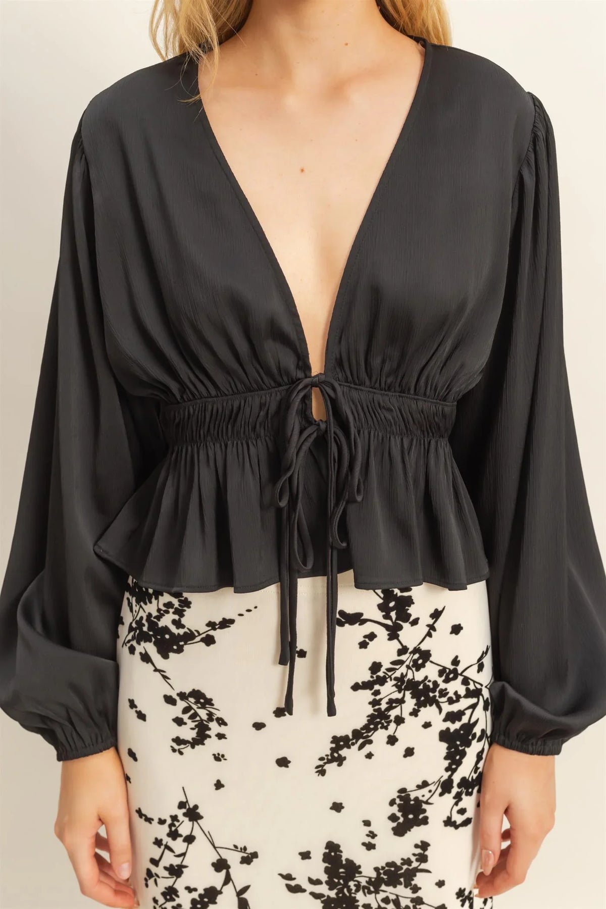 Olivia Deep V Neck Blouse