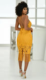 Khaleesi Dress Mustard Lace Dress With Fringe