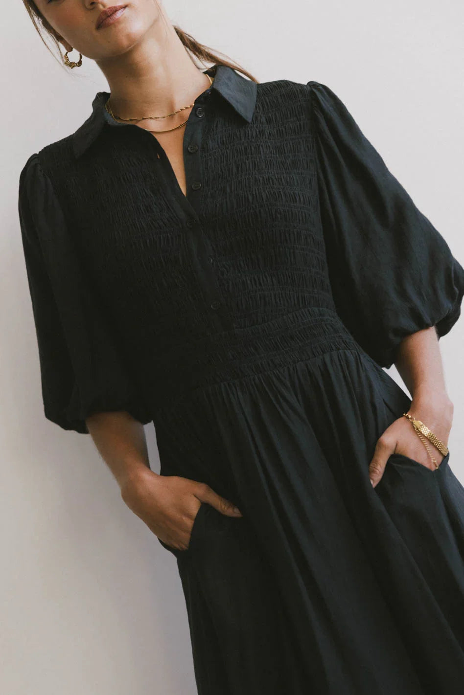 Belen Midi Dress in Dark Teal FINAL SALE