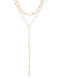 Coastal Pearl Lariat Necklace