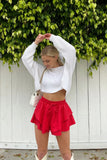 Piper Faux Leather Ruffle Shorts