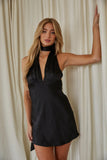Ember Halter Neck Satin Mini Dress