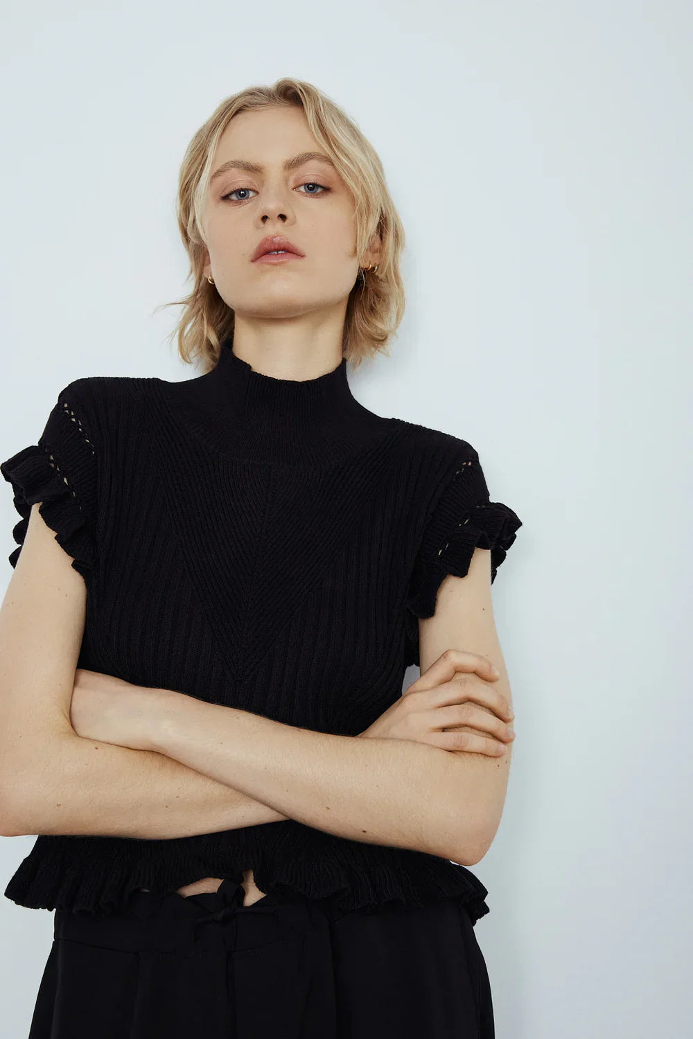 Dani Mock Neck Fitted Top