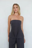 Kyle Pleated Linen Top