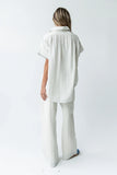 Belen Striped Wide Leg Pants in Denim Blue