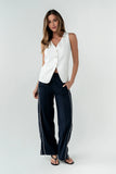 Penny Button Up Vest in White