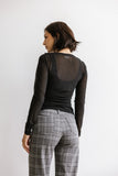 Marie Sheer Top in Black FINAL SALE