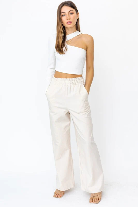 Nickie One Shoulder Top in White