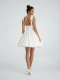Sweet A Line Sweetheart Sleeveless Short Satin Wedding Dresses