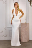 Tessa Gown Off White Mermaid Halter Satin Gown