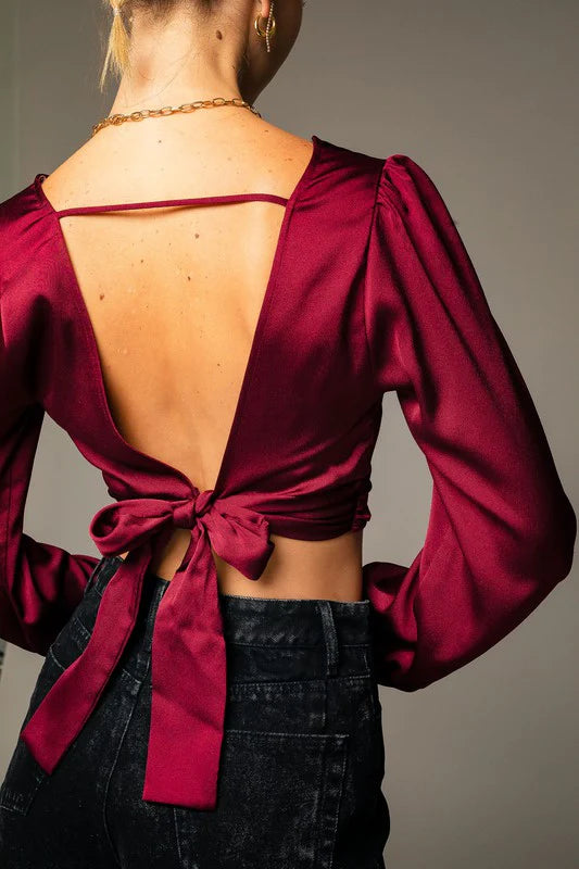 Fawn Satin Crop Top