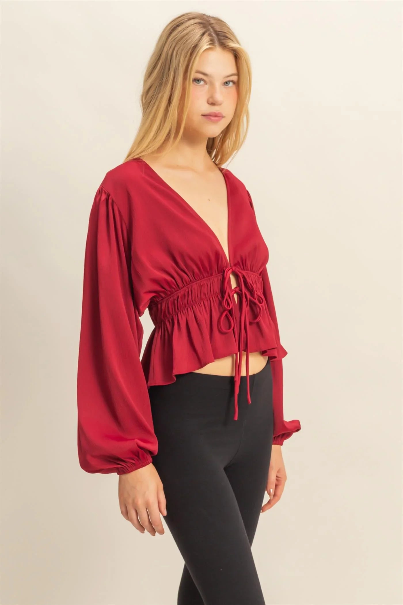 Olivia Deep V Neck Blouse