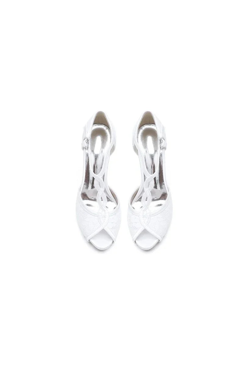 Peep Toe High Heel Shoes Ankle Strap