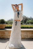 Simon Tiered Maxi Skirt in Blue