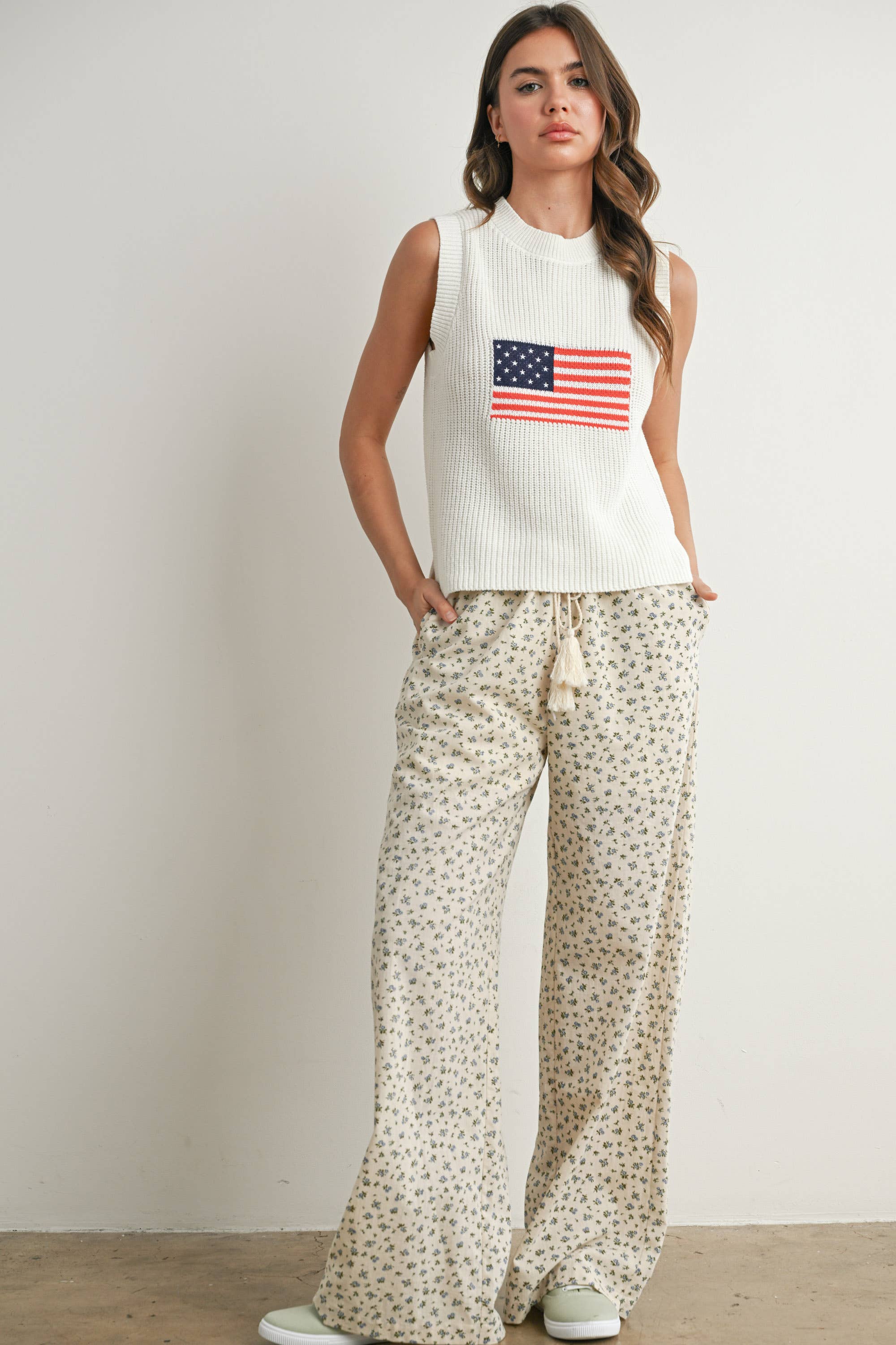 Finias Flag Print Sweater
