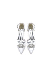 Pointed Toe Rhinestone Ankle Strap Kitten Heels