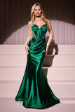 Luana Gown Stretch Satin Hot Stone Dress
