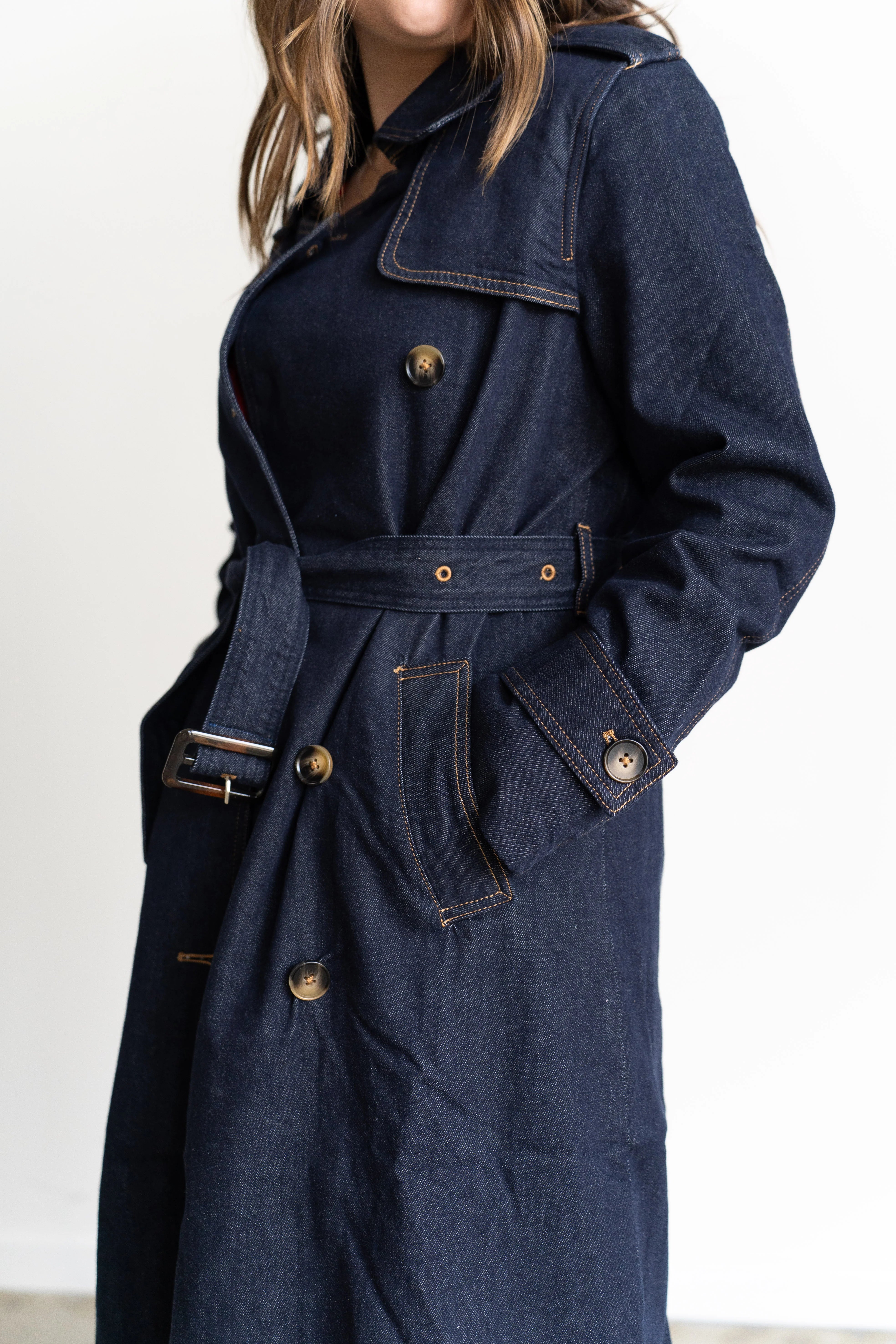 Catherine Denim Trench Coat