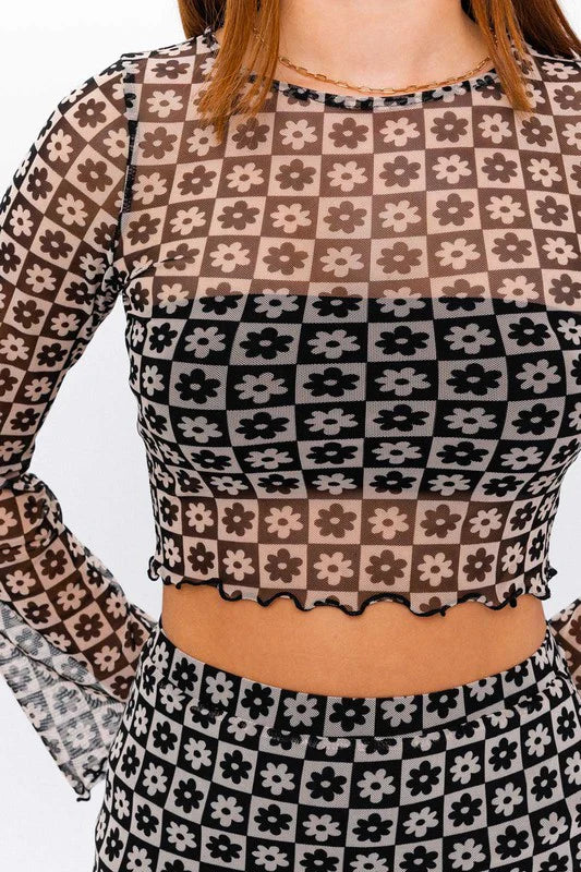 Flowerbomb Mesh L S Top