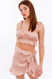 Terry Ruffle Crop Top