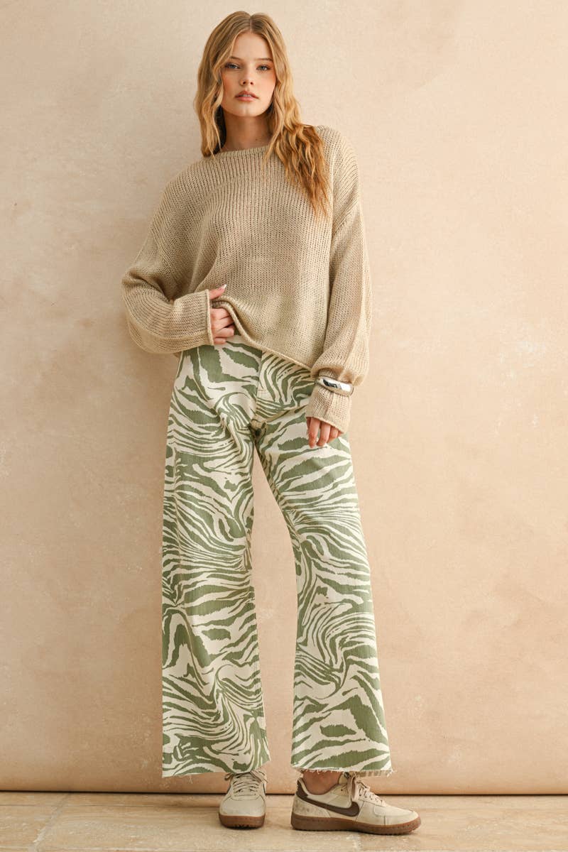 Zaza Zebra Wide Leg Jean