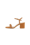 Party Peep Toe Chunky Heel Evening Shoes With Buckle Braided Strap