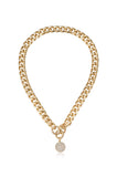 Crystal Disc Charm and Chain Necklace