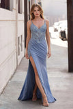 Marlowe Gown Fitted Glitter Dress with Lace Appliqué