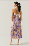 Blythe Pleated Dress in Purple Multi